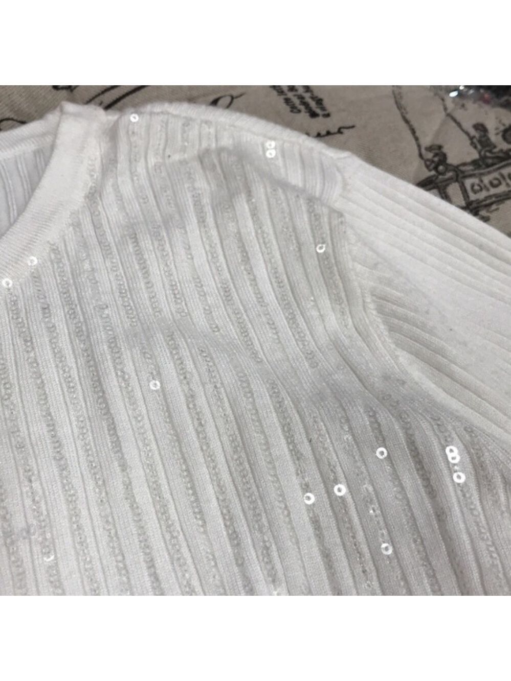 Inc Sequined Ribbed Sweater - Picture 7 of 7